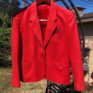 VTG semi-fitted red wool blend blazer sz 9